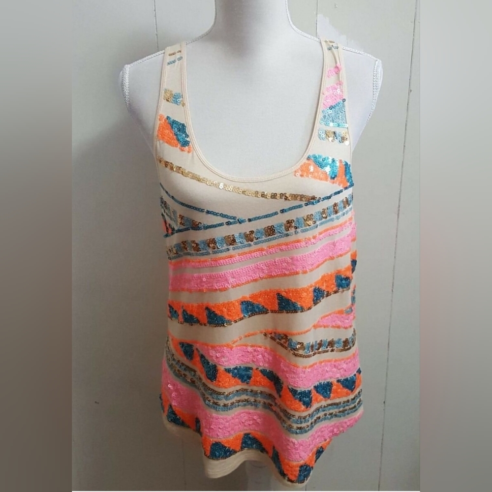 Express Multicolor Sequin Top